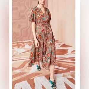ULLA JOHNSON olina midi dress in primrose Sz 6